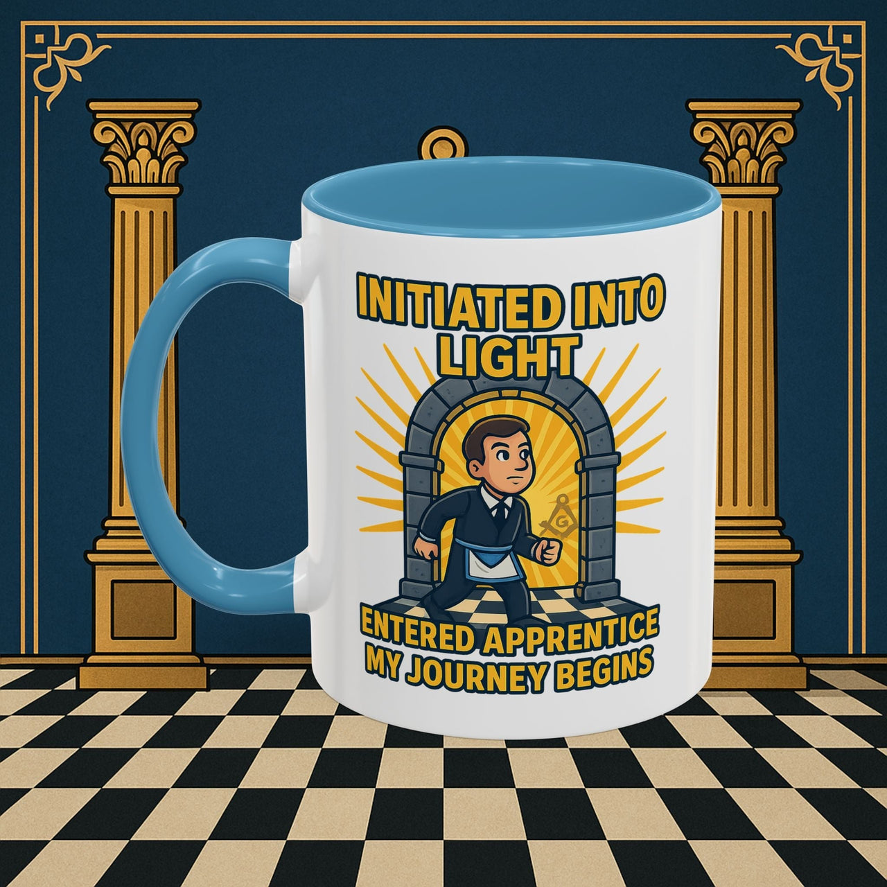 Premium Ready to Go Freemason Design | Entered Apprentice My Journey Begins - Masonic Mugs