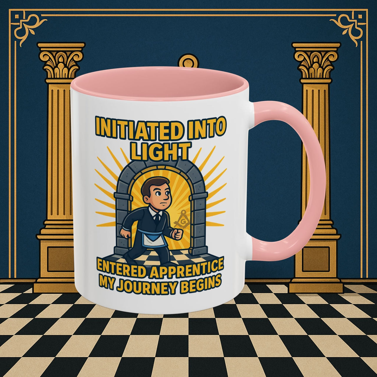 Premium Ready to Go Freemason Design | Entered Apprentice My Journey Begins - Masonic Mugs