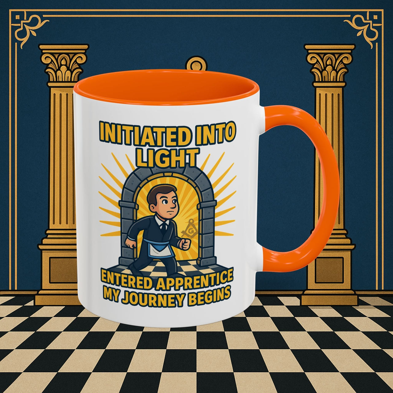 Premium Ready to Go Freemason Design | Entered Apprentice My Journey Begins - Masonic Mugs