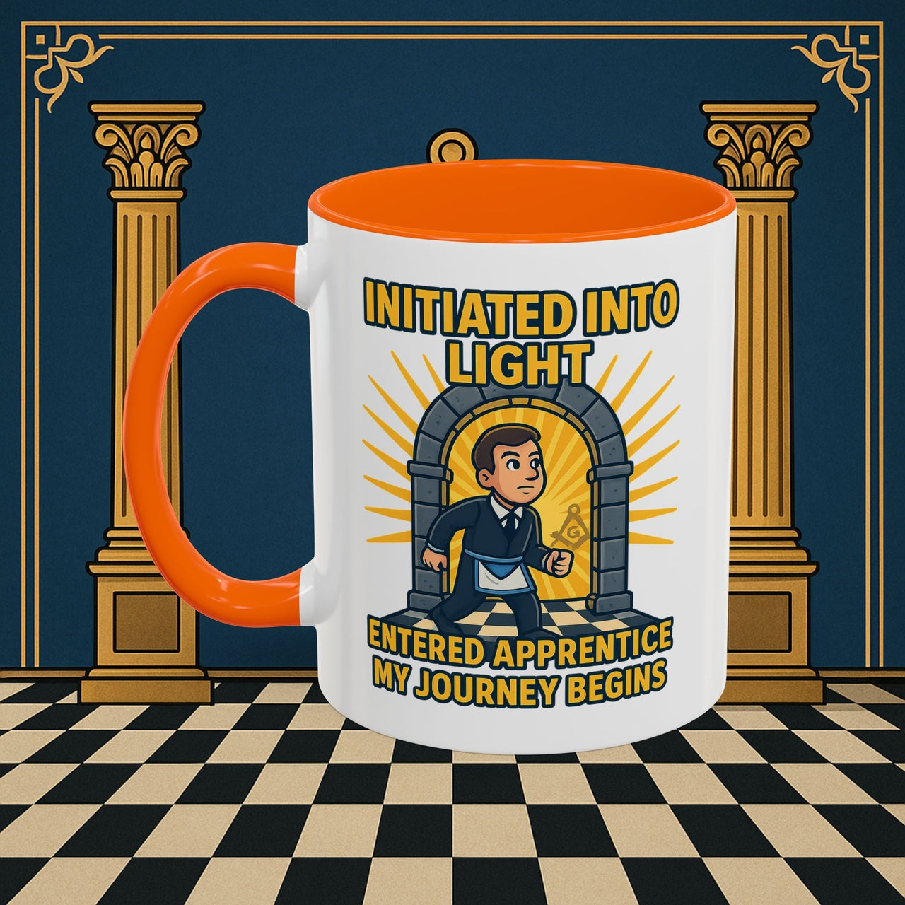 Premium Ready to Go Freemason Design | Entered Apprentice My Journey Begins - Masonic Mugs