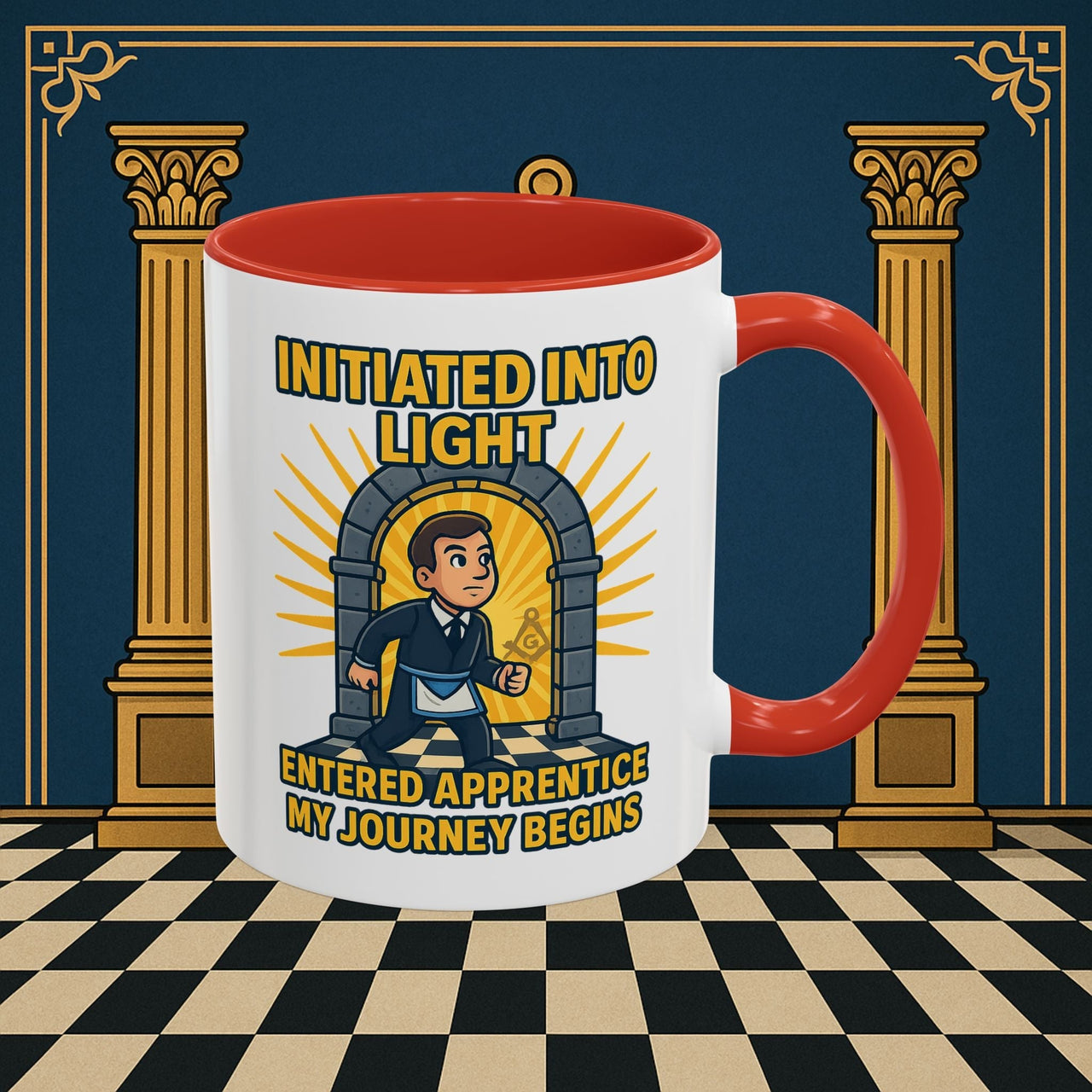Premium Ready to Go Freemason Design | Entered Apprentice My Journey Begins - Masonic Mugs