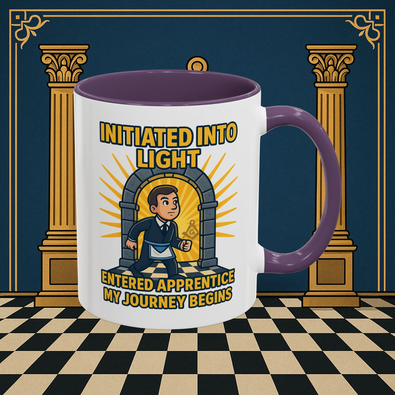 Premium Ready to Go Freemason Design | Entered Apprentice My Journey Begins - Masonic Mugs