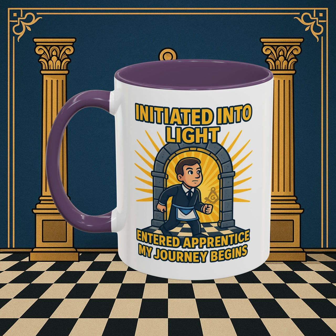 Premium Ready to Go Freemason Design | Entered Apprentice My Journey Begins - Masonic Mugs