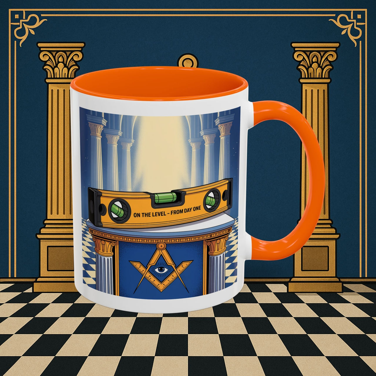 Premium Ready to Go Freemason Design | Entered Apprentice One the level from Day One - Masonic Mugs