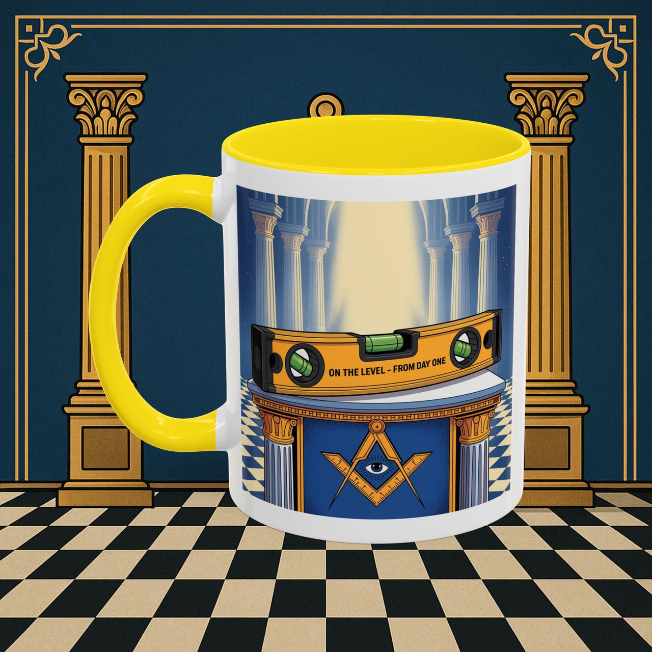 Premium Ready to Go Freemason Design | Entered Apprentice One the level from Day One - Masonic Mugs
