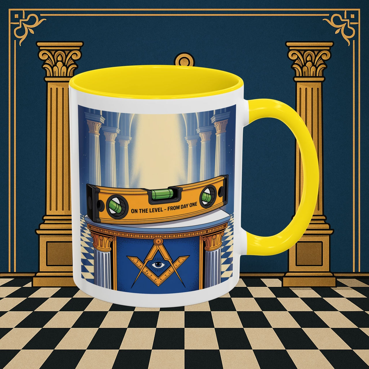 Premium Ready to Go Freemason Design | Entered Apprentice One the level from Day One - Masonic Mugs