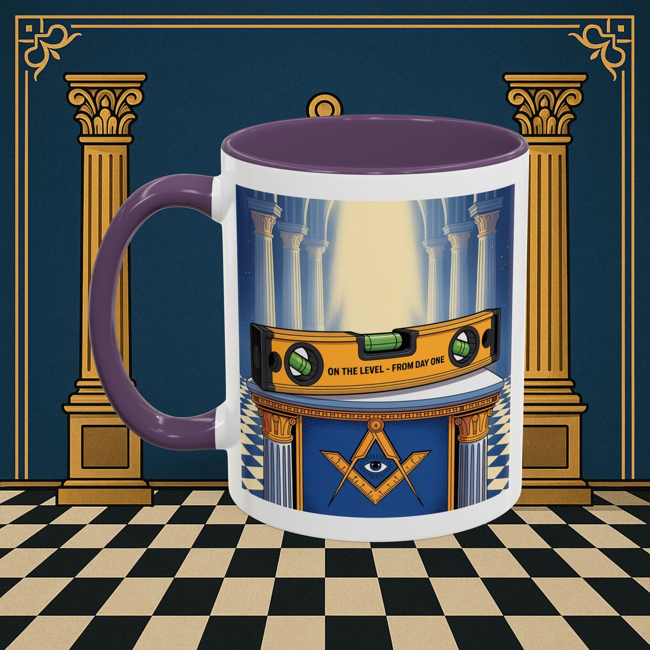 Premium Ready to Go Freemason Design | Entered Apprentice One the level from Day One - Masonic Mugs
