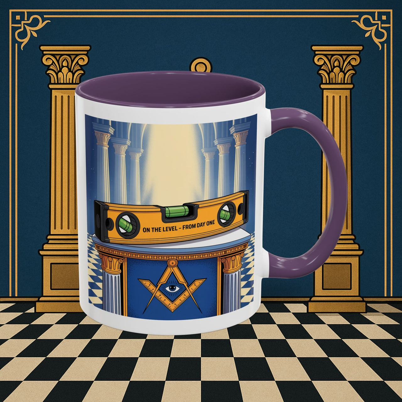 Premium Ready to Go Freemason Design | Entered Apprentice One the level from Day One - Masonic Mugs