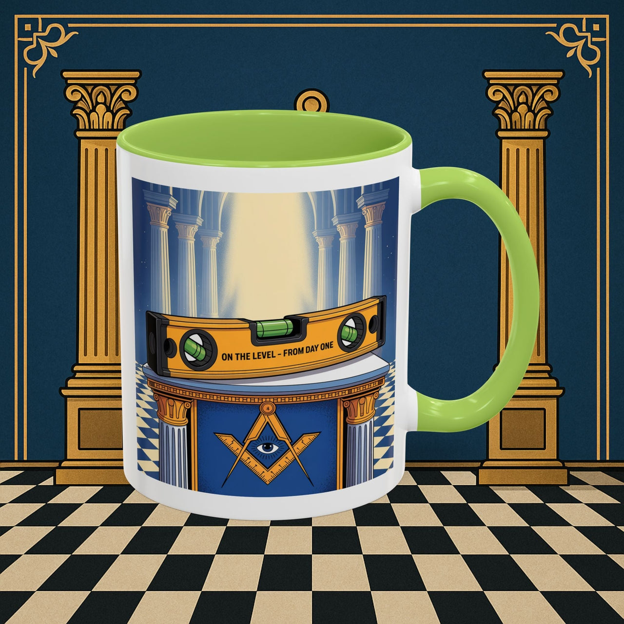 Premium Ready to Go Freemason Design | Entered Apprentice One the level from Day One - Masonic Mugs