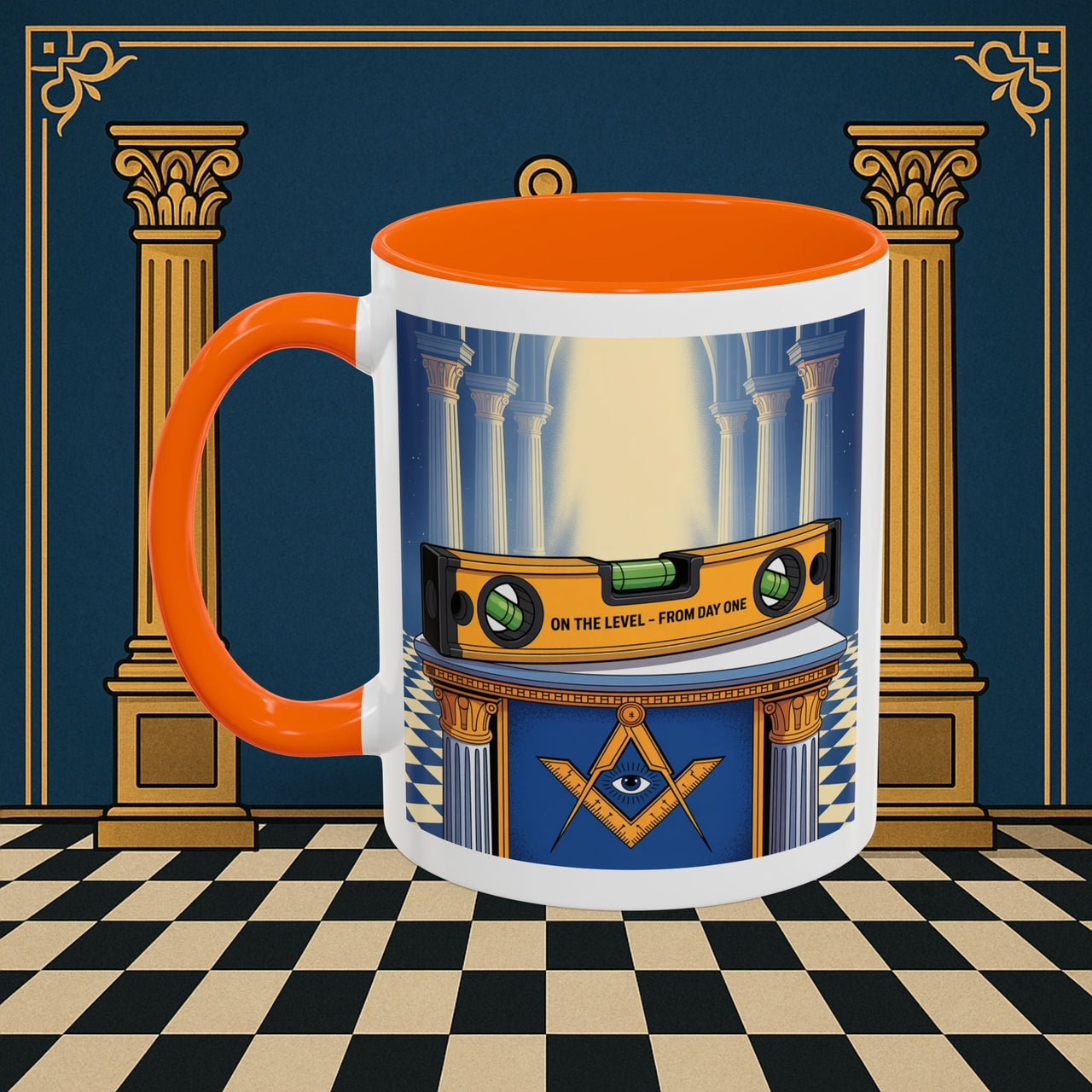 Premium Ready to Go Freemason Design | Entered Apprentice One the level from Day One - Masonic Mugs