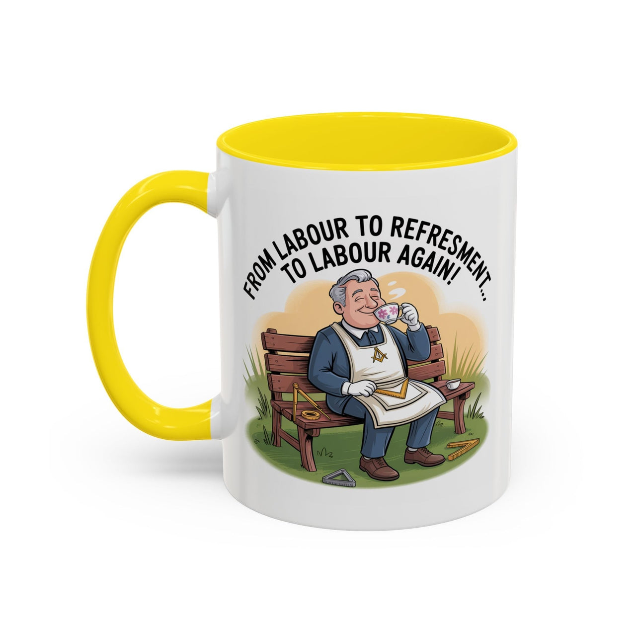 Premium Ready to Go Freemason Design | Fellowcraft | From Labour to Refreshment - Masonic Mugs