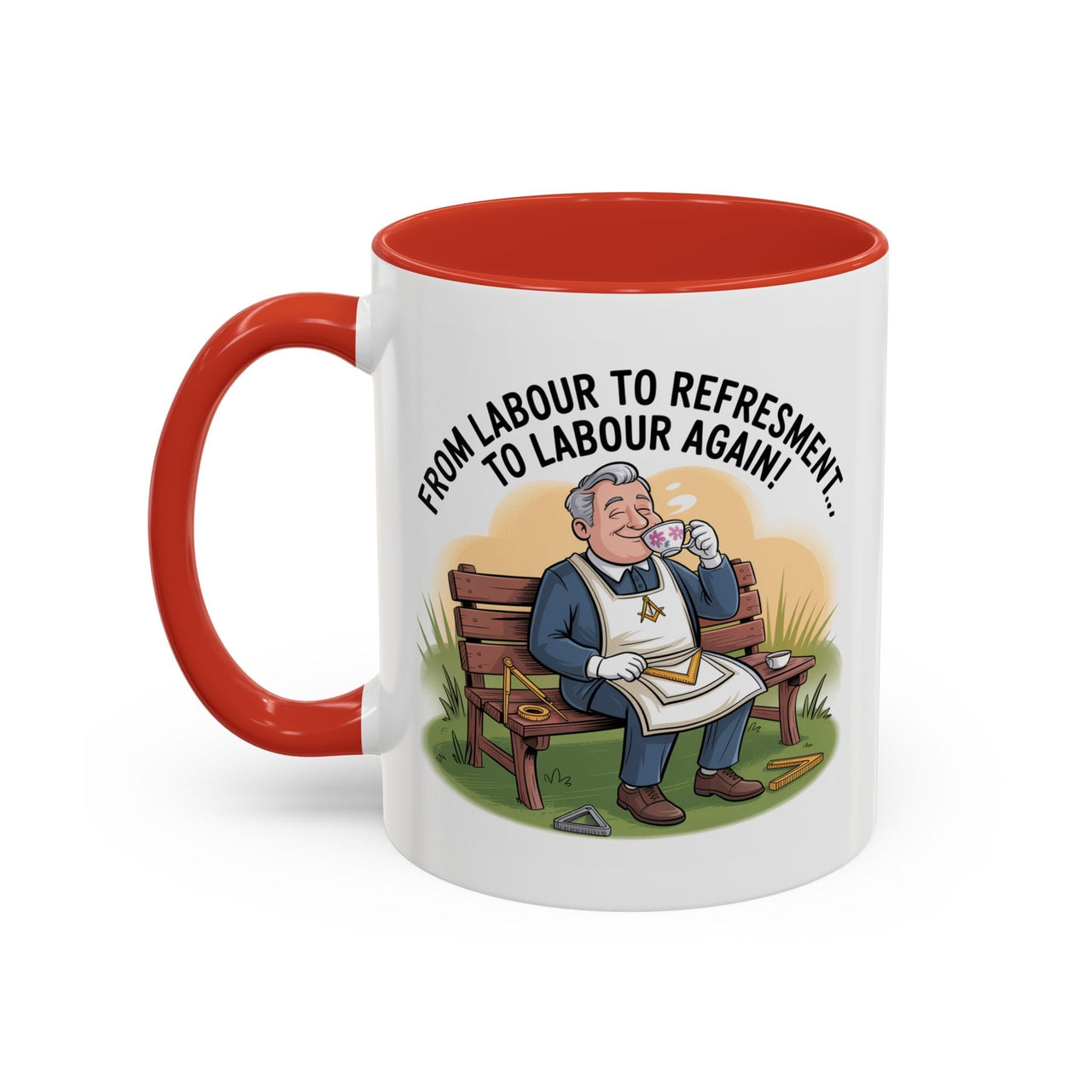 Premium Ready to Go Freemason Design | Fellowcraft | From Labour to Refreshment - Masonic Mugs