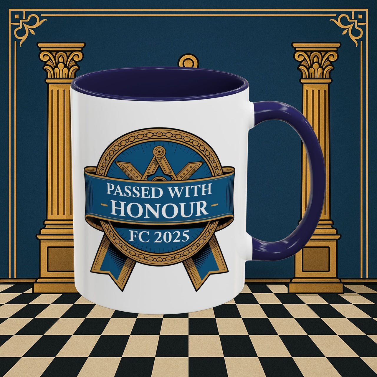 Premium Ready to Go Freemason Design | Fellowcraft | Passed with Honour 2025 - Masonic Mugs