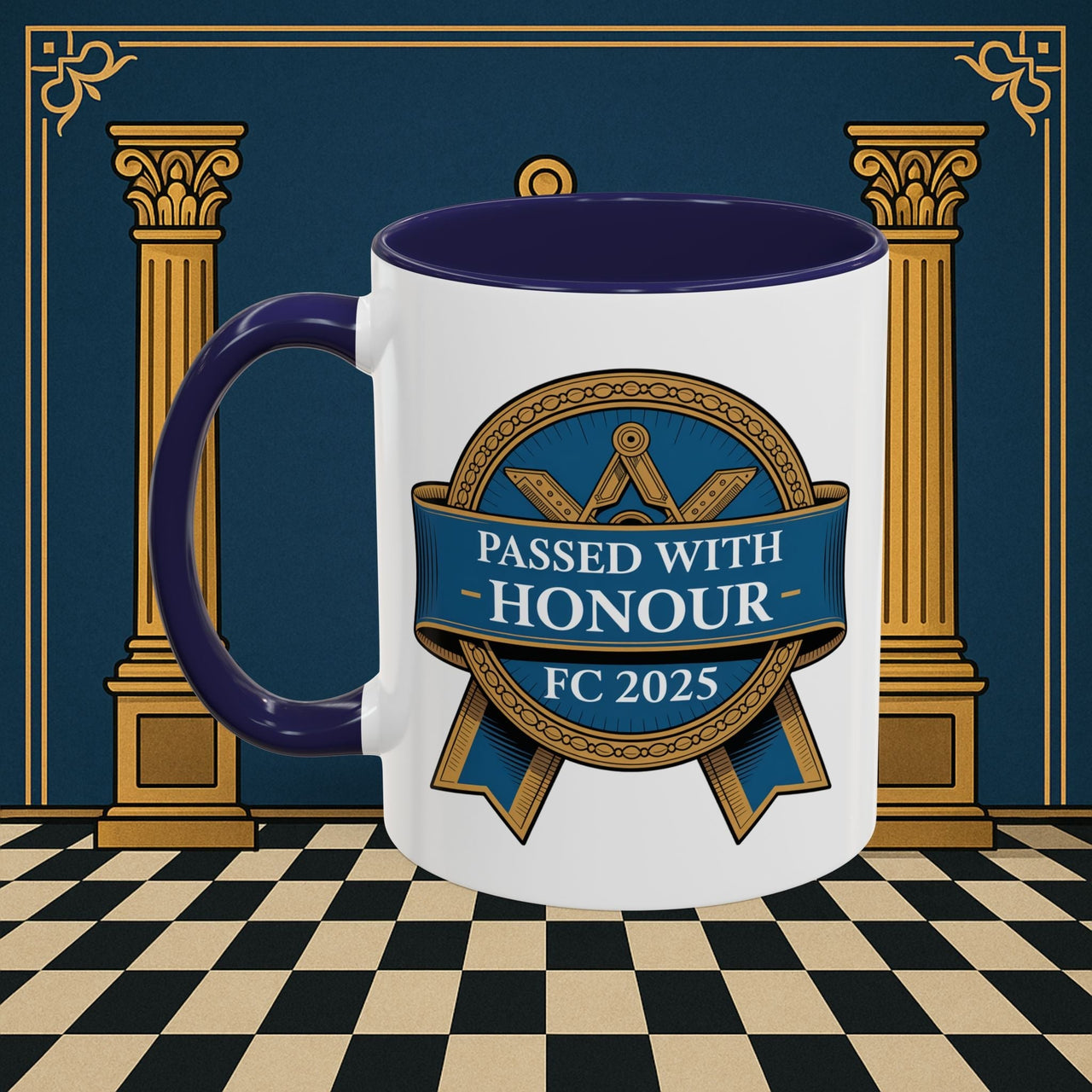 Premium Ready to Go Freemason Design | Fellowcraft | Passed with Honour 2025 - Masonic Mugs