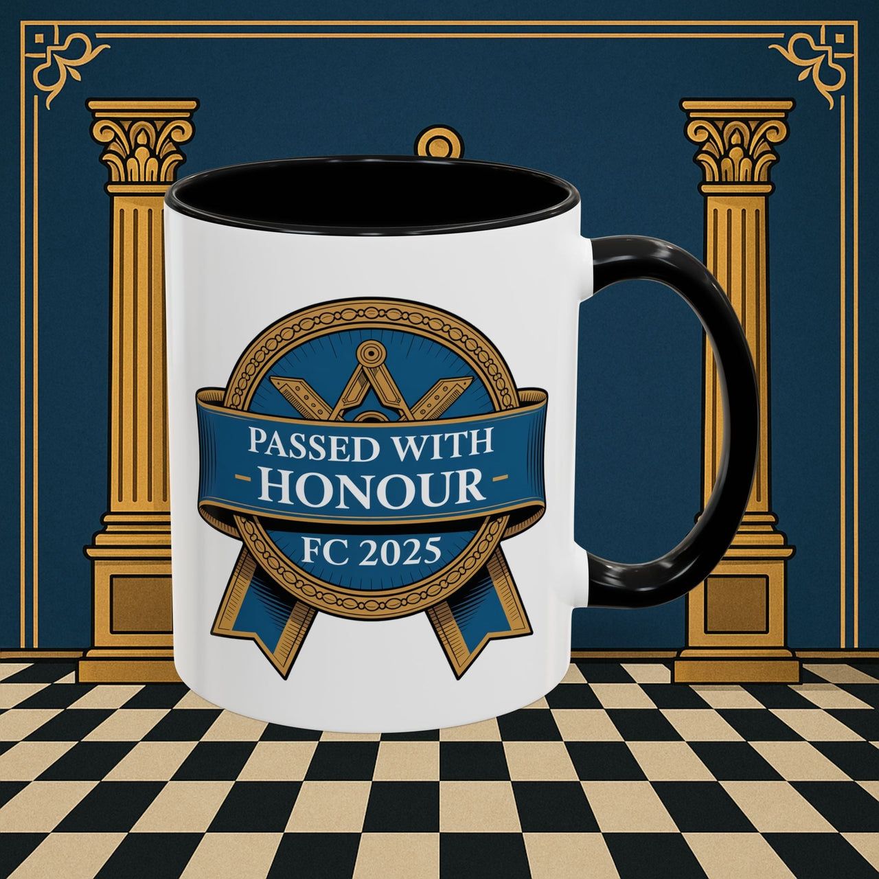Premium Ready to Go Freemason Design | Fellowcraft | Passed with Honour 2025 - Masonic Mugs