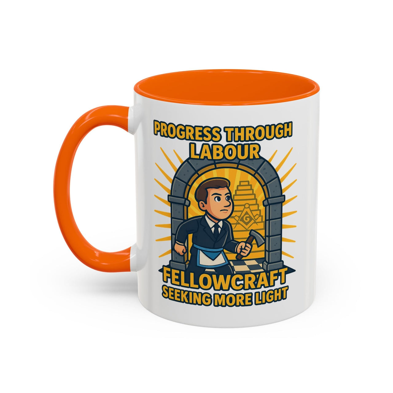 Premium Ready to Go Freemason Design | Fellowcraft | Progress through Labour - Masonic Mugs