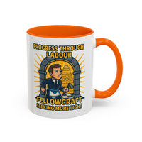 Premium Ready to Go Freemason Design | Fellowcraft | Progress through Labour - Masonic Mugs