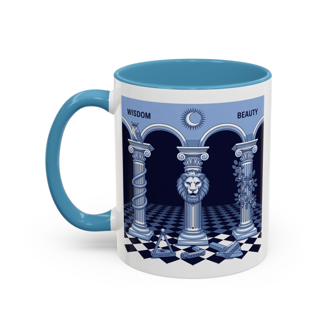 Premium Ready to Go Freemason Design | Fellowcraft | Wisdom and Beauty - Masonic Mugs