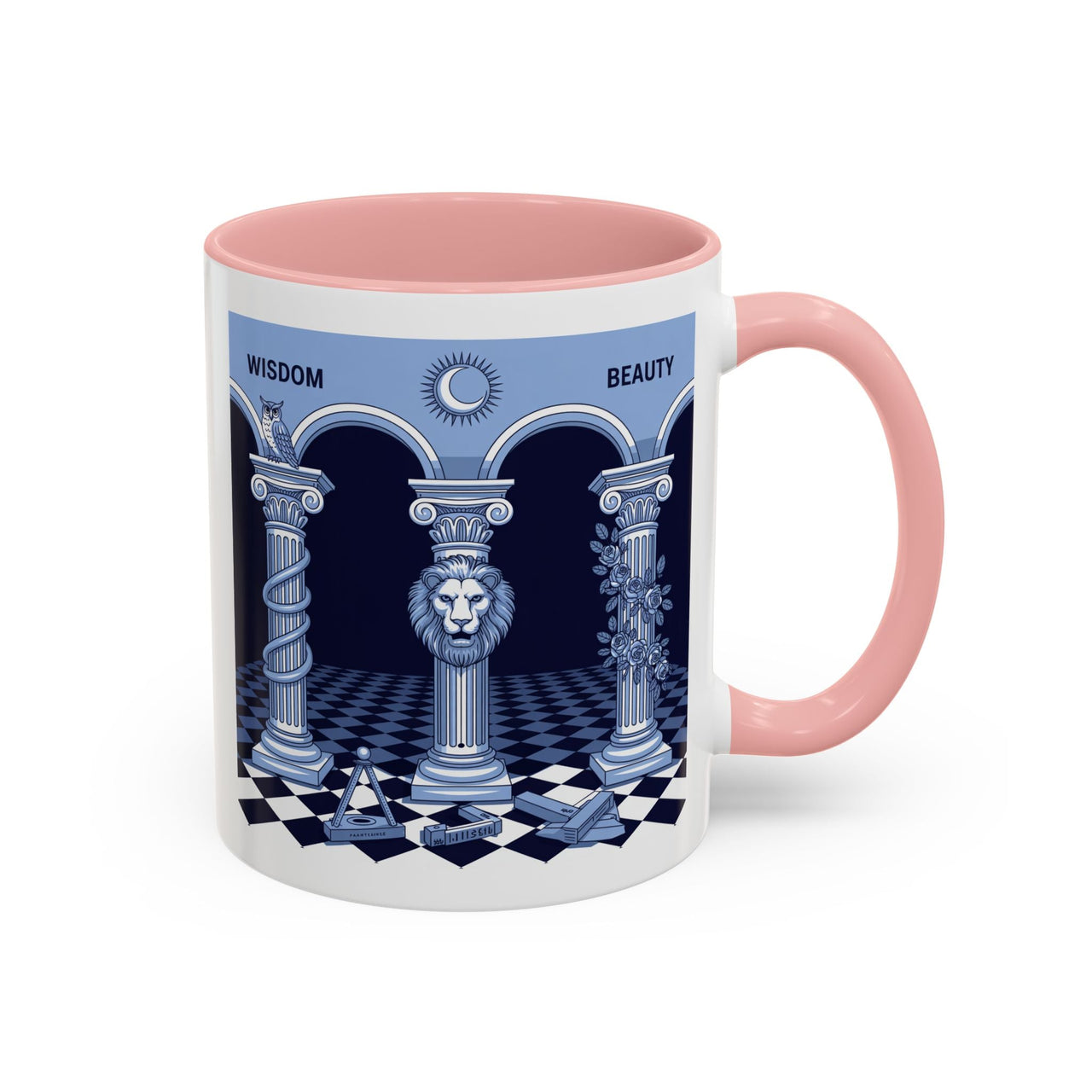 Premium Ready to Go Freemason Design | Fellowcraft | Wisdom and Beauty - Masonic Mugs