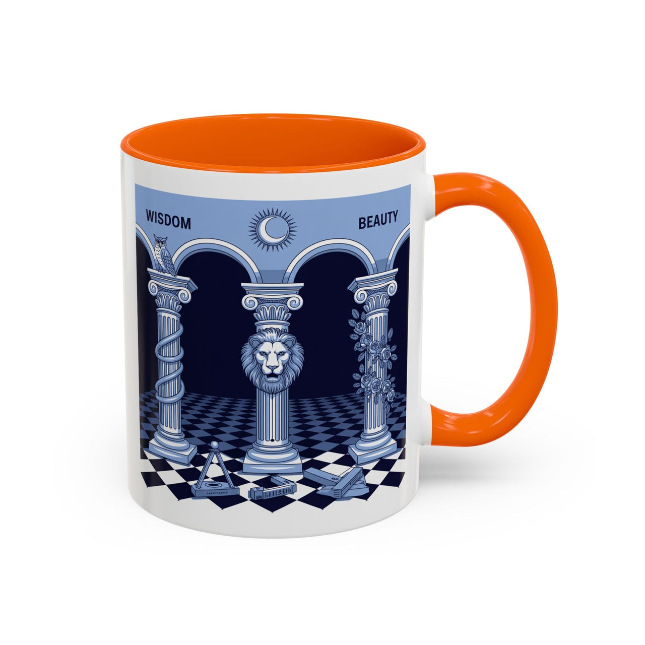 Premium Ready to Go Freemason Design | Fellowcraft | Wisdom and Beauty - Masonic Mugs