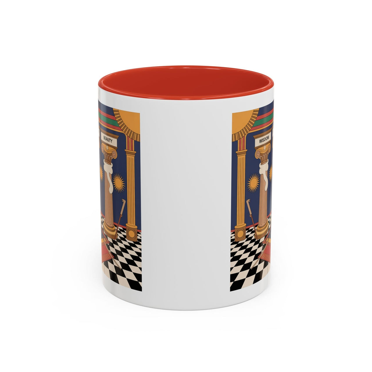 Premium Ready to Go Freemason Design | Fellowcraft | Wisdom Strength Beauty - Masonic Mugs