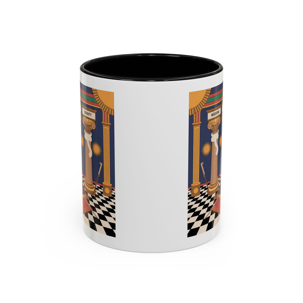 Premium Ready to Go Freemason Design | Fellowcraft | Wisdom Strength Beauty - Masonic Mugs