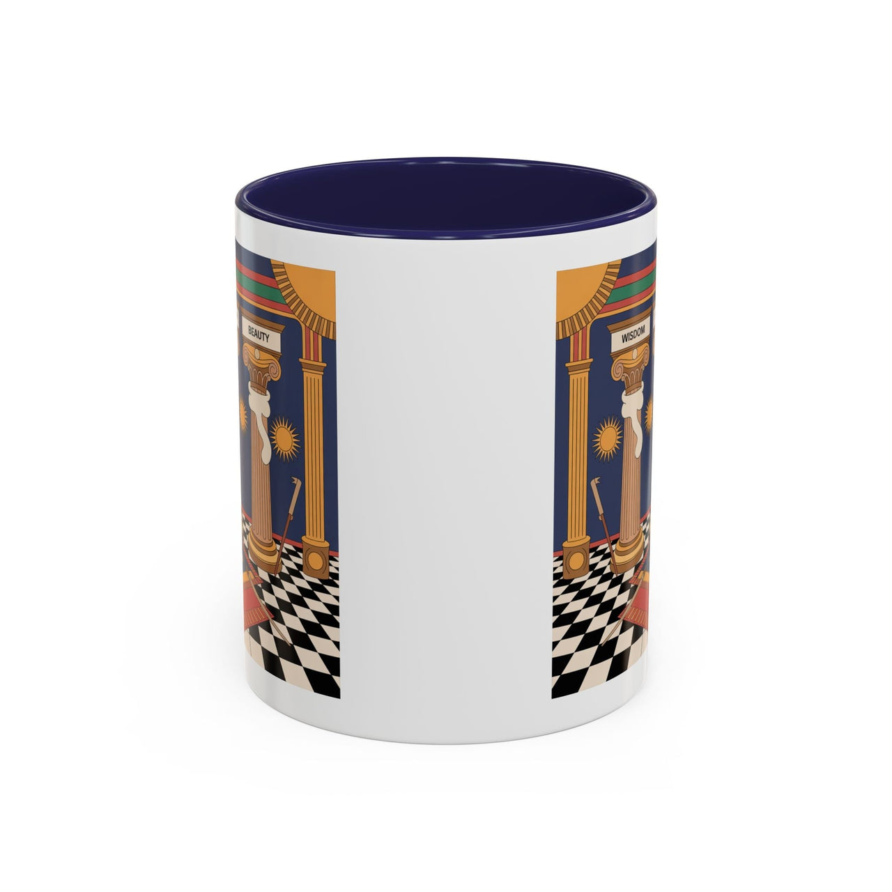 Premium Ready to Go Freemason Design | Fellowcraft | Wisdom Strength Beauty - Masonic Mugs