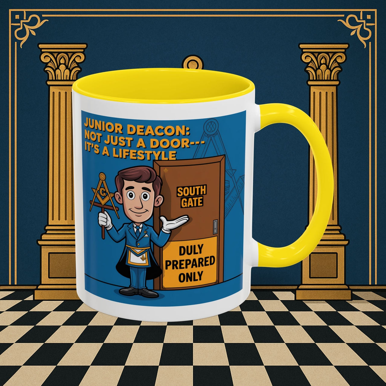 Premium Ready to Go Freemason Design | Gateway to Brotherhood: Masonic Junior Deacon's Journey, Junior Deacon - Masonic Mugs