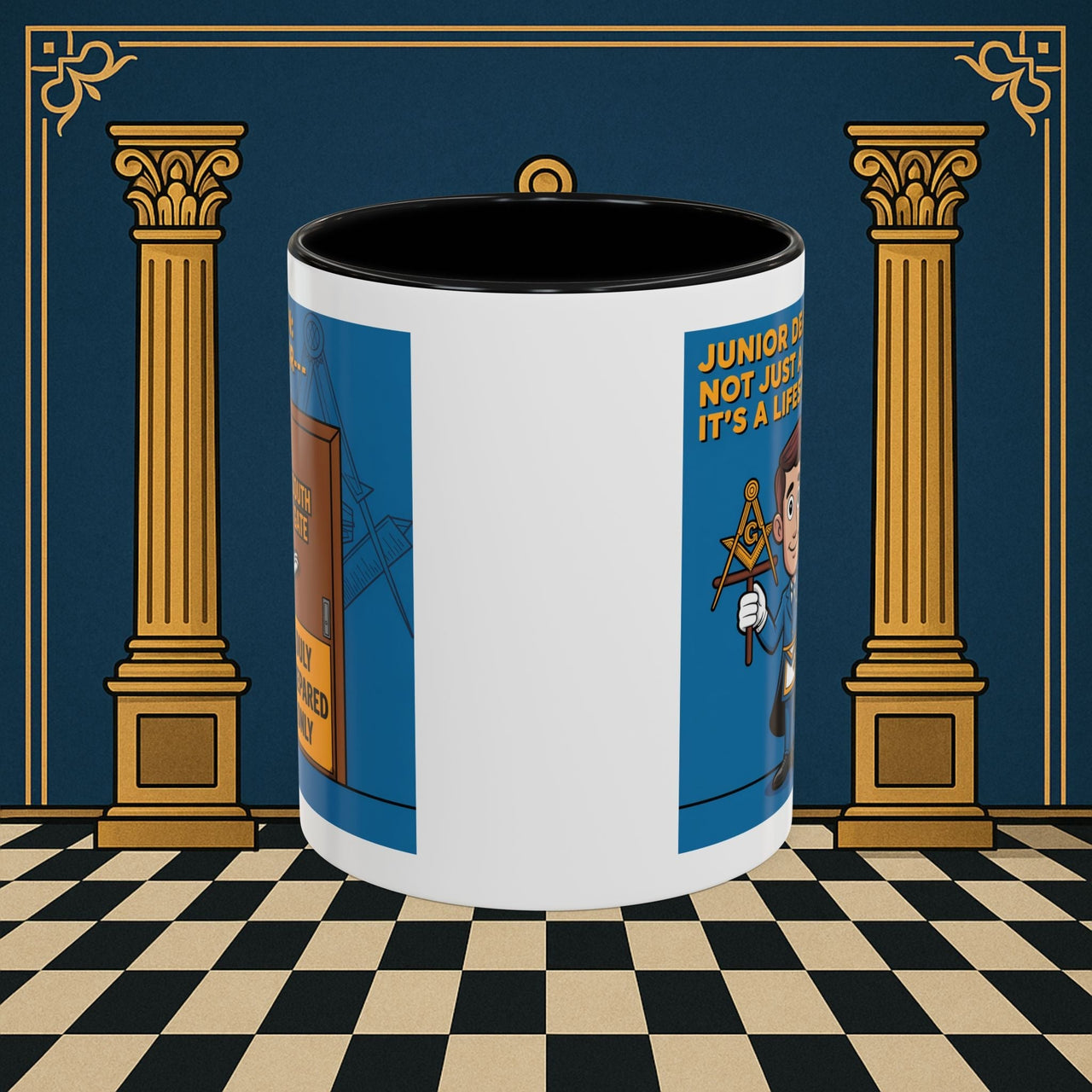 Premium Ready to Go Freemason Design | Gateway to Brotherhood: Masonic Junior Deacon's Journey, Junior Deacon - Masonic Mugs