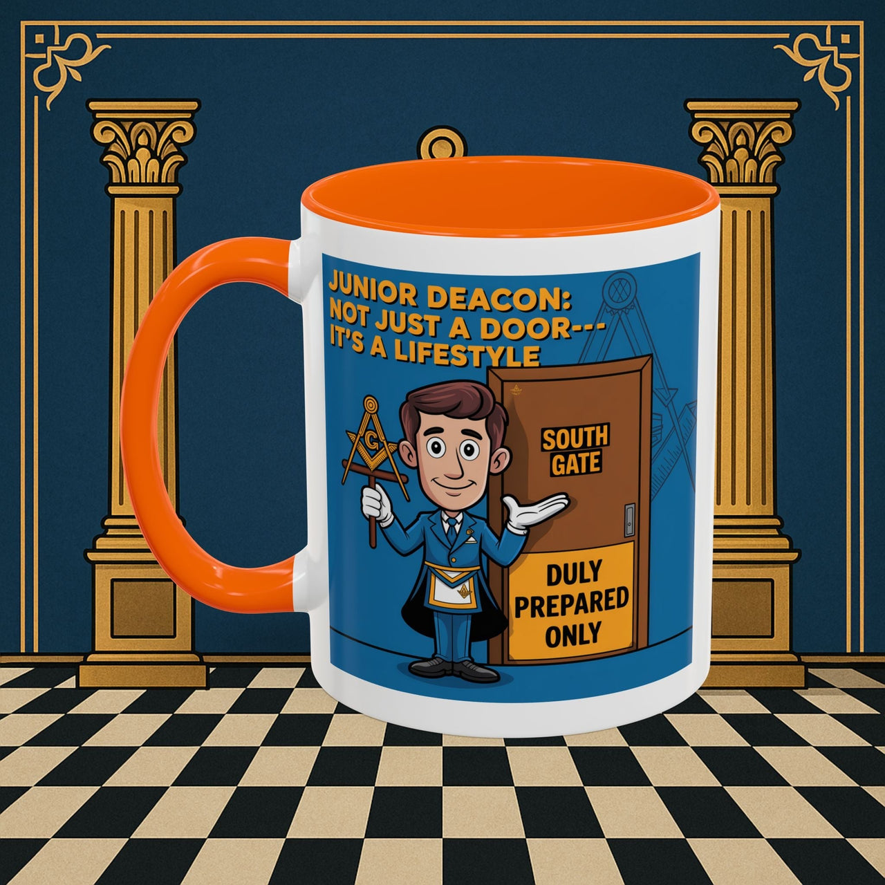 Premium Ready to Go Freemason Design | Gateway to Brotherhood: Masonic Junior Deacon's Journey, Junior Deacon - Masonic Mugs