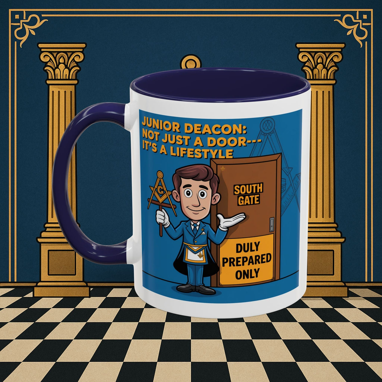 Premium Ready to Go Freemason Design | Gateway to Brotherhood: Masonic Junior Deacon's Journey, Junior Deacon - Masonic Mugs
