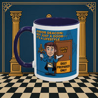 Premium Ready to Go Freemason Design | Gateway to Brotherhood: Masonic Junior Deacon's Journey, Junior Deacon - Masonic Mugs