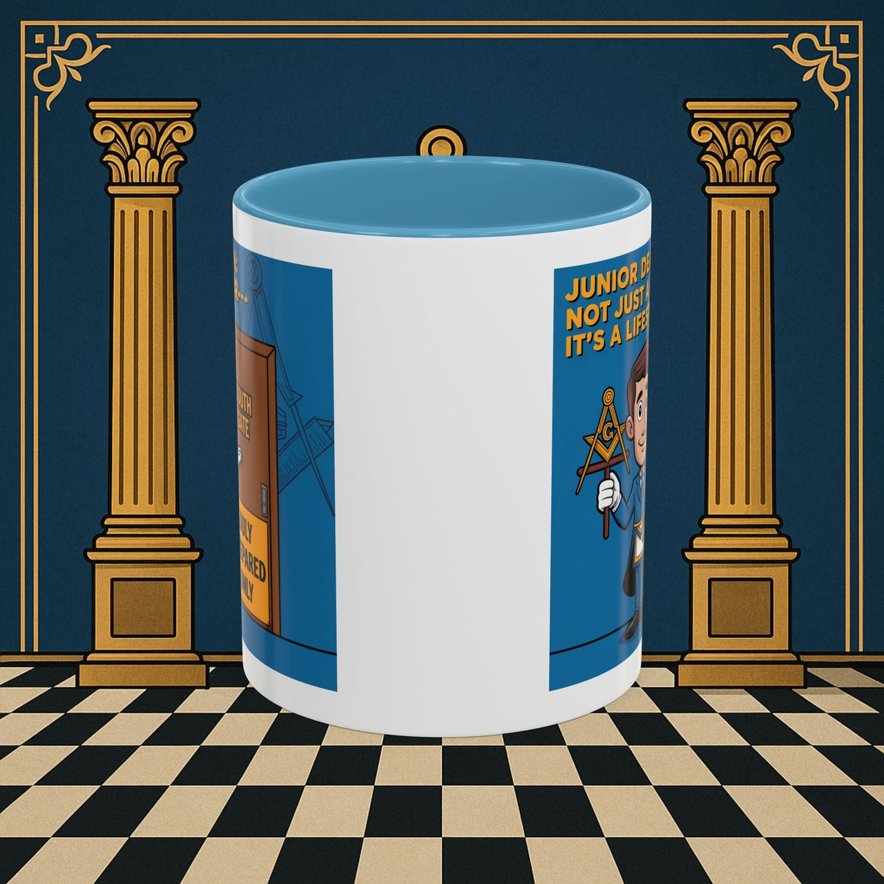 Premium Ready to Go Freemason Design | Gateway to Brotherhood: Masonic Junior Deacon's Journey, Junior Deacon - Masonic Mugs