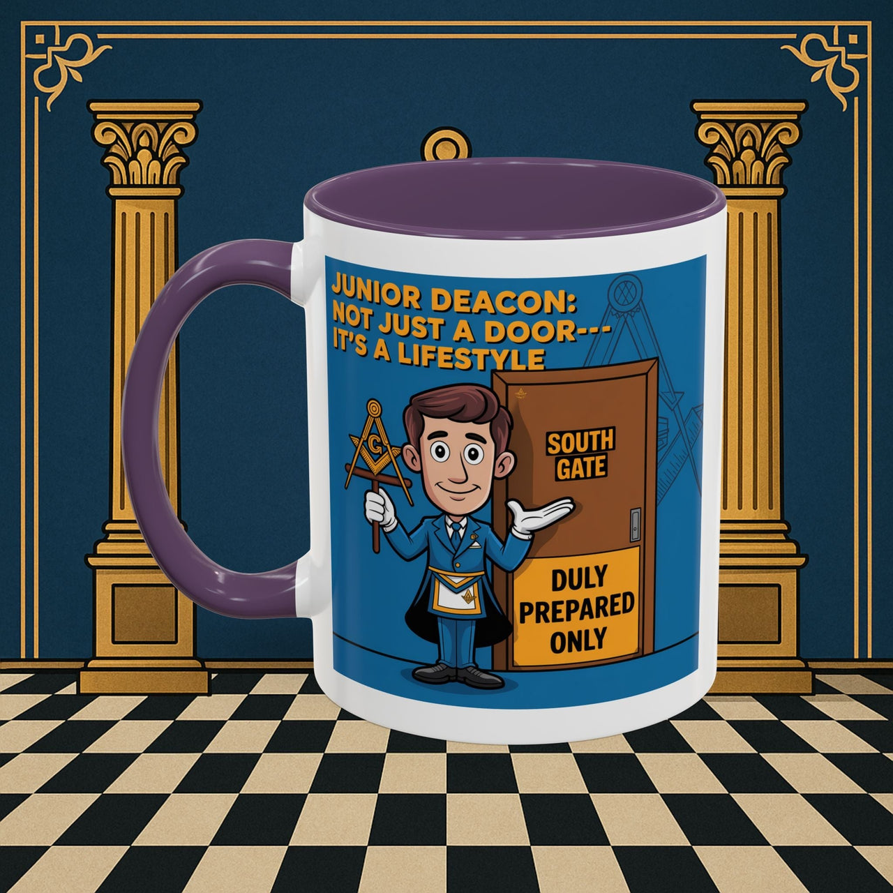 Premium Ready to Go Freemason Design | Gateway to Brotherhood: Masonic Junior Deacon's Journey, Junior Deacon - Masonic Mugs