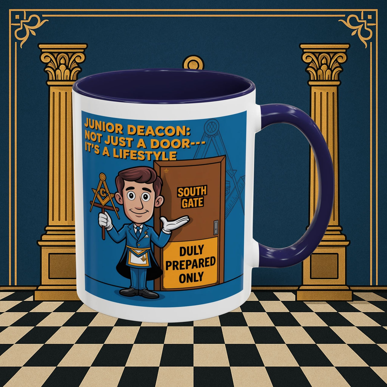 Premium Ready to Go Freemason Design | Gateway to Brotherhood: Masonic Junior Deacon's Journey, Junior Deacon - Masonic Mugs
