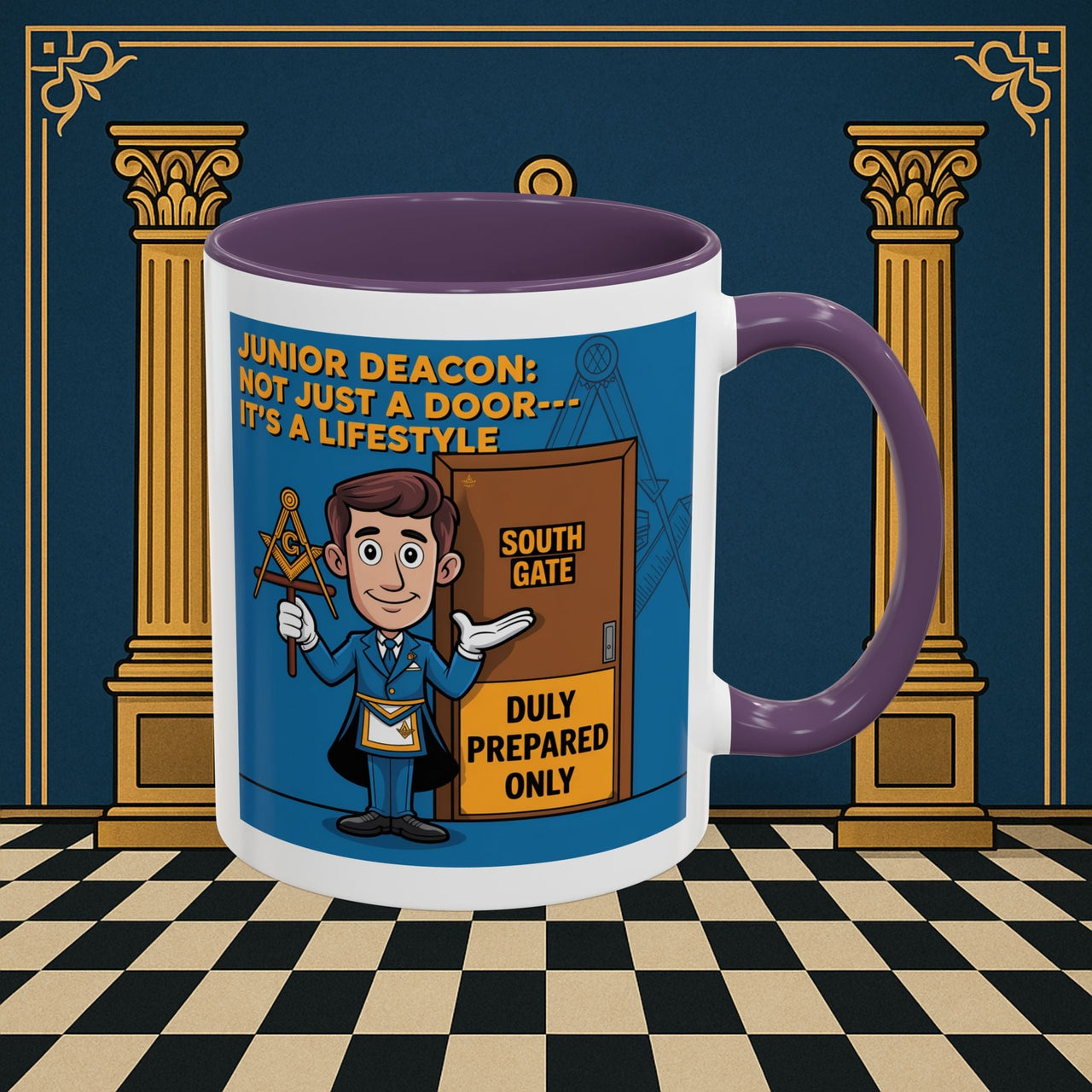 Premium Ready to Go Freemason Design | Gateway to Brotherhood: Masonic Junior Deacon's Journey, Junior Deacon - Masonic Mugs