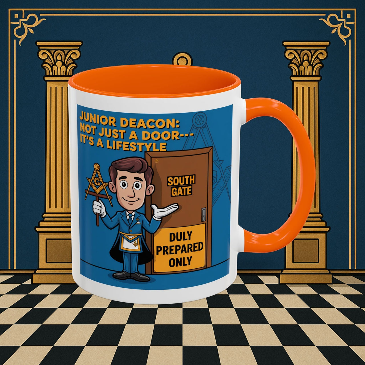 Premium Ready to Go Freemason Design | Gateway to Brotherhood: Masonic Junior Deacon's Journey, Junior Deacon - Masonic Mugs