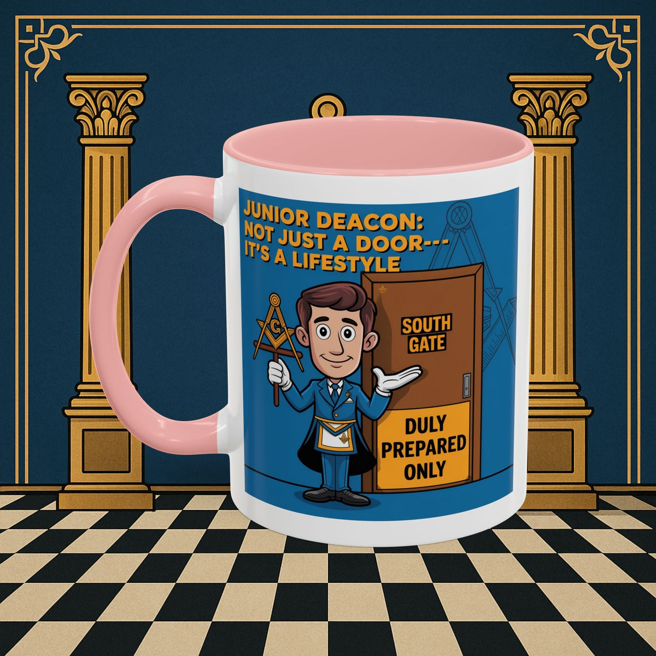 Premium Ready to Go Freemason Design | Gateway to Brotherhood: Masonic Junior Deacon's Journey, Junior Deacon - Masonic Mugs