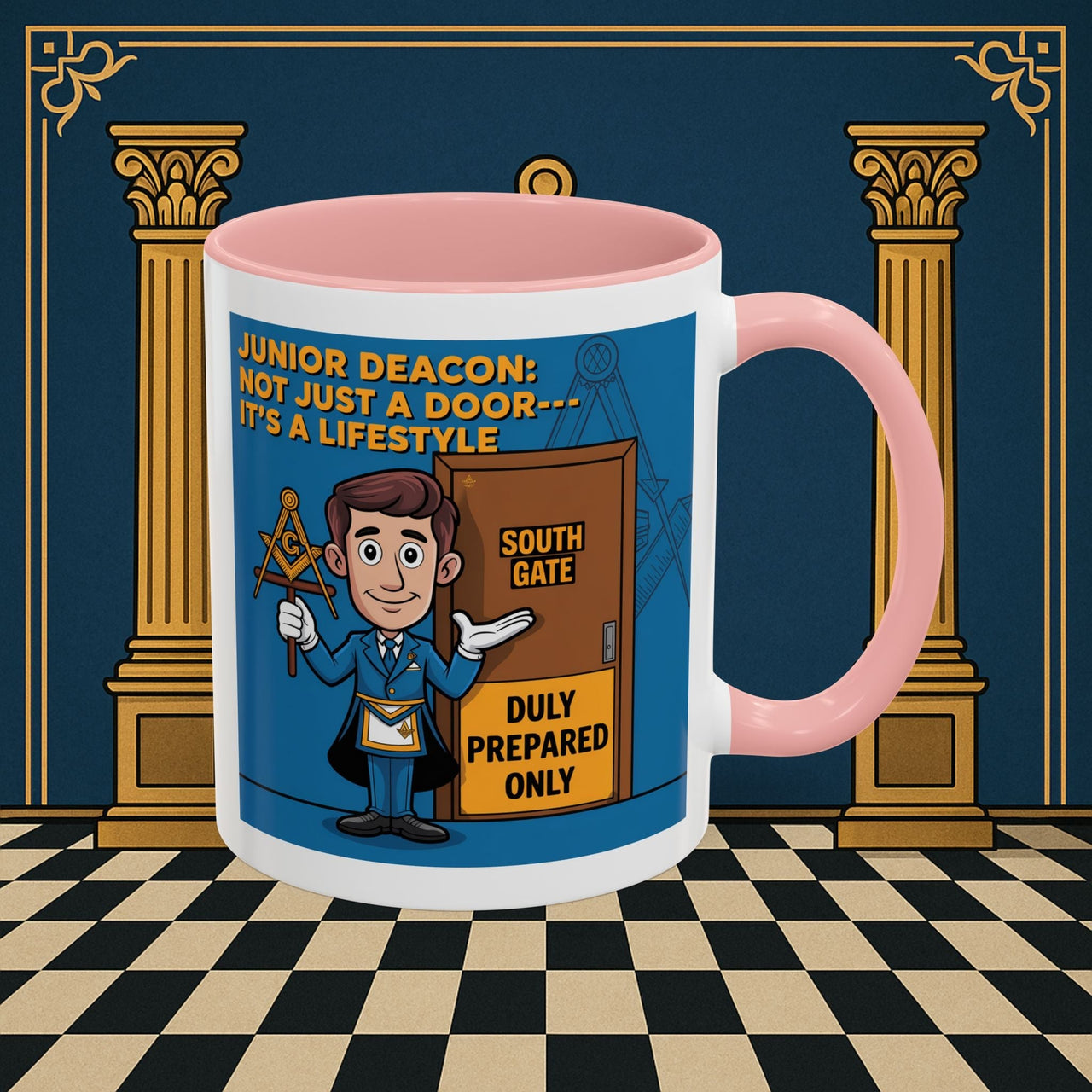 Premium Ready to Go Freemason Design | Gateway to Brotherhood: Masonic Junior Deacon's Journey, Junior Deacon - Masonic Mugs