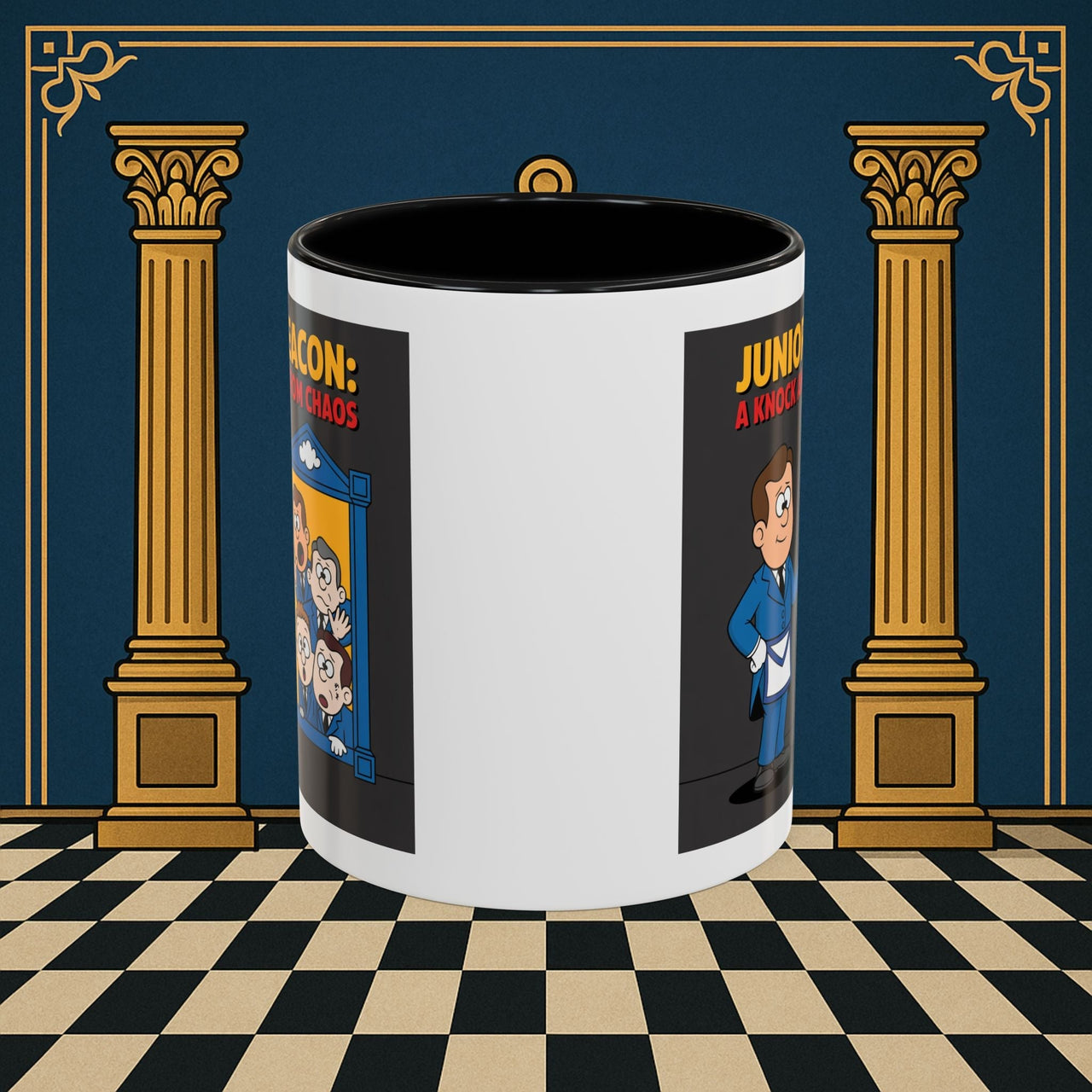 Premium Ready to Go Freemason Design | Junior Deacon: A Fraternal Threshold of Order, Visual Satire in Institutional Hierarchy | Junior Deacon - Masonic Mugs