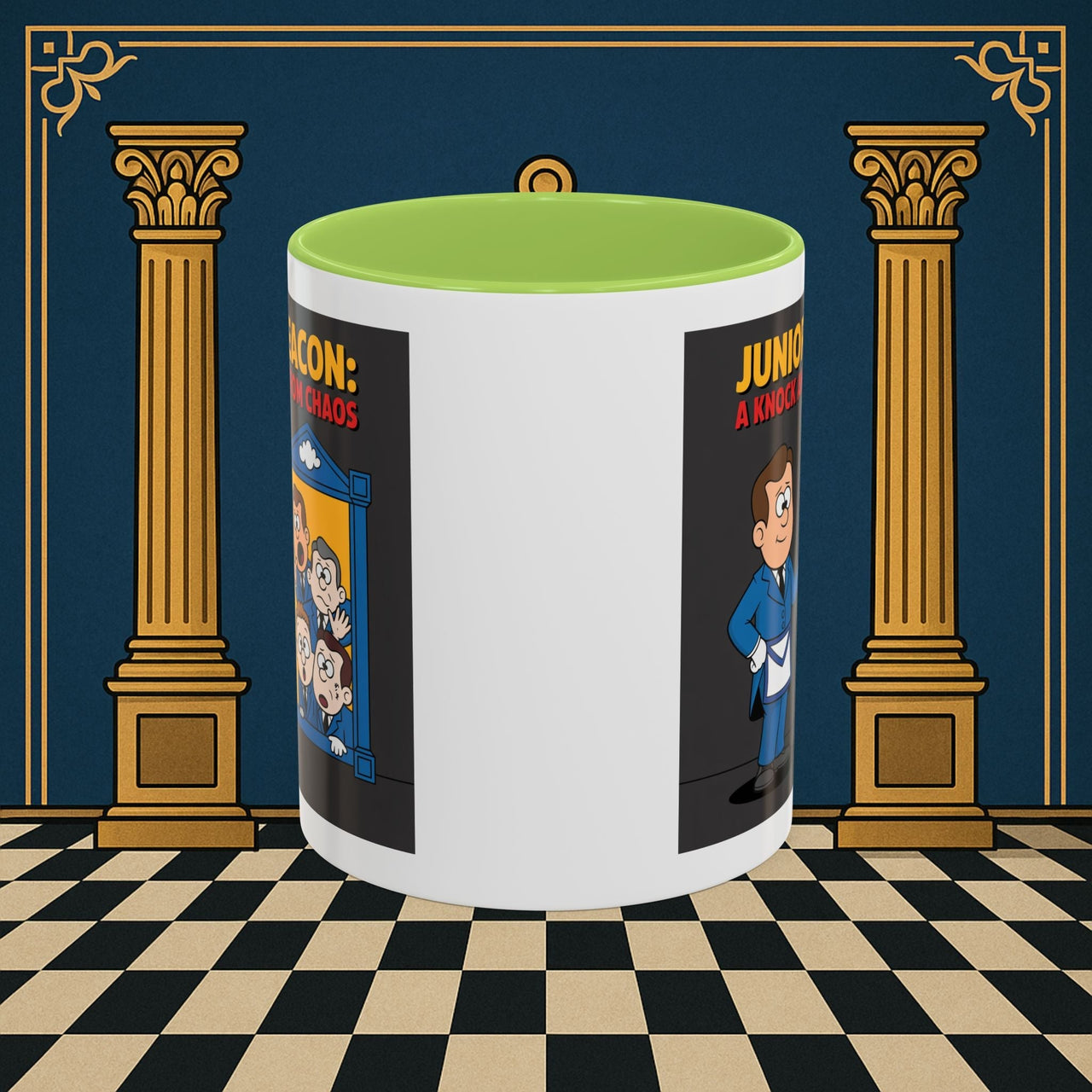 Premium Ready to Go Freemason Design | Junior Deacon: A Fraternal Threshold of Order, Visual Satire in Institutional Hierarchy | Junior Deacon - Masonic Mugs