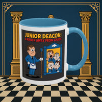 Premium Ready to Go Freemason Design | Junior Deacon: A Fraternal Threshold of Order, Visual Satire in Institutional Hierarchy | Junior Deacon - Masonic Mugs