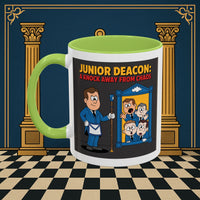 Premium Ready to Go Freemason Design | Junior Deacon: A Fraternal Threshold of Order, Visual Satire in Institutional Hierarchy | Junior Deacon - Masonic Mugs