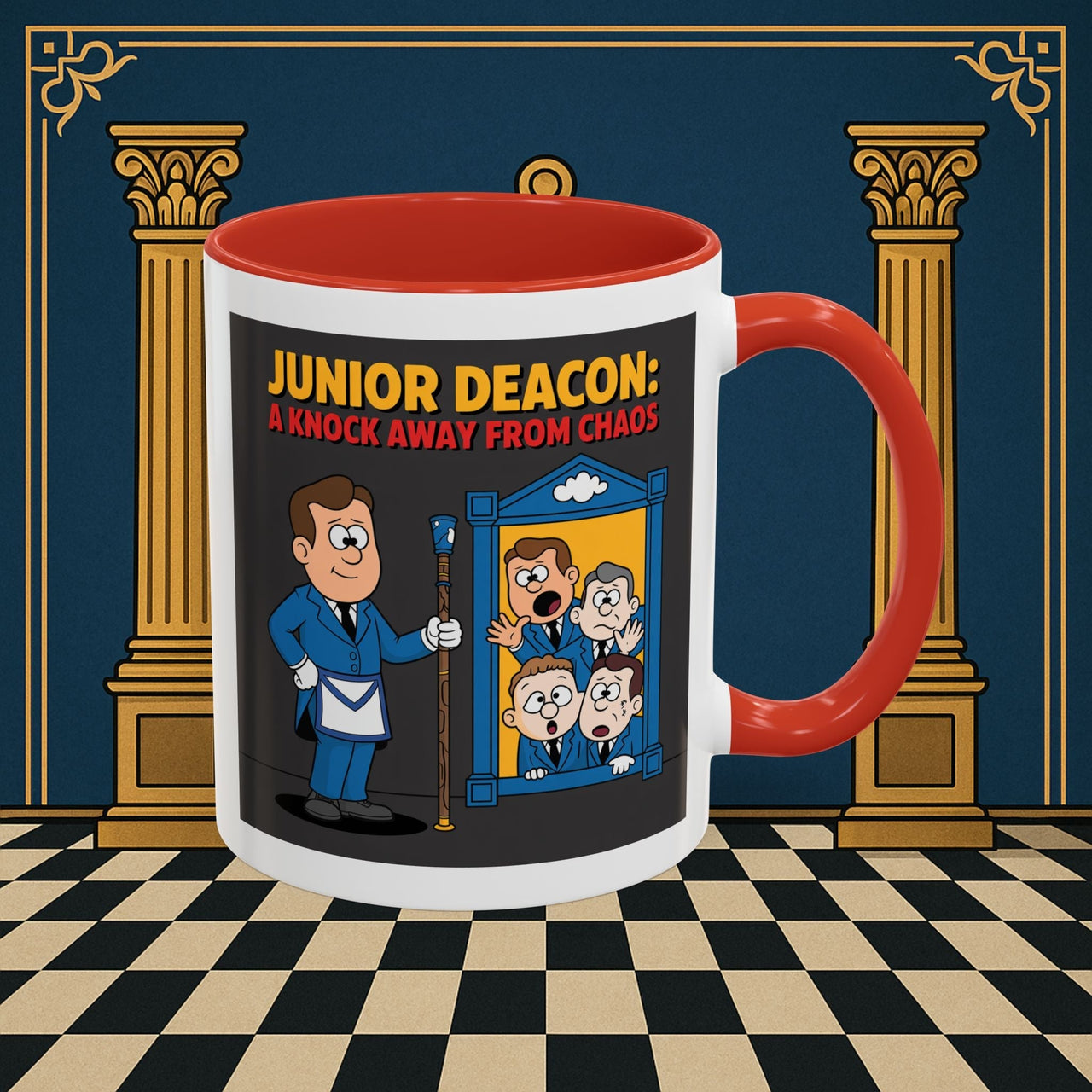 Premium Ready to Go Freemason Design | Junior Deacon: A Fraternal Threshold of Order, Visual Satire in Institutional Hierarchy | Junior Deacon - Masonic Mugs