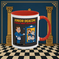Premium Ready to Go Freemason Design | Junior Deacon: A Fraternal Threshold of Order, Visual Satire in Institutional Hierarchy | Junior Deacon - Masonic Mugs
