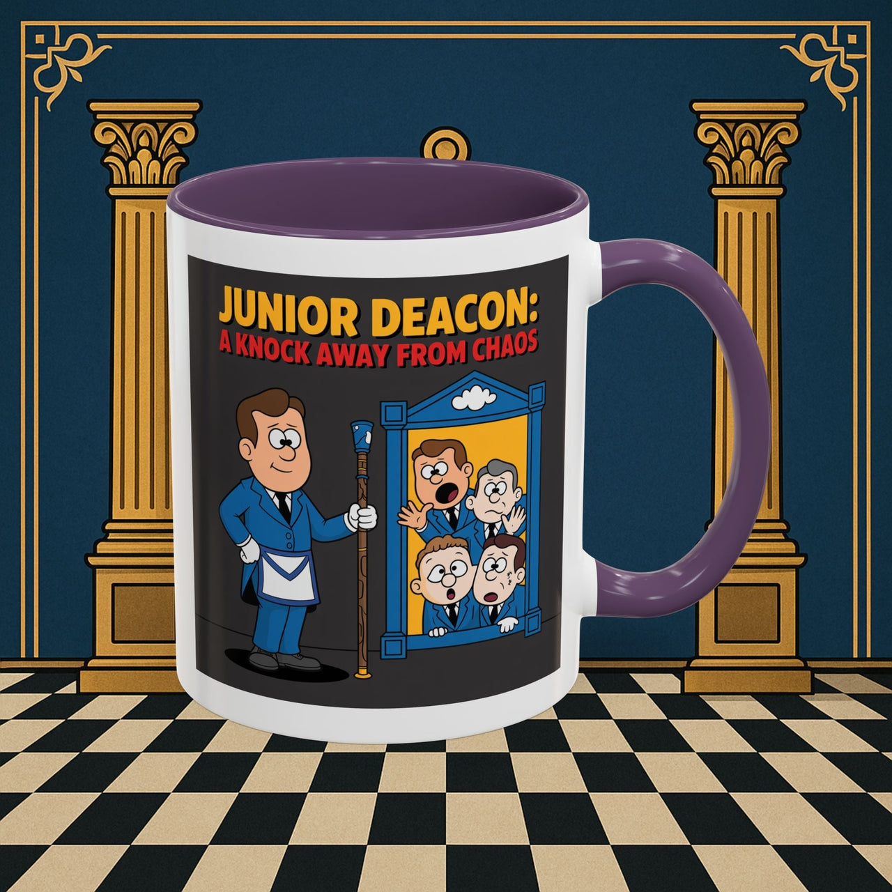 Premium Ready to Go Freemason Design | Junior Deacon: A Fraternal Threshold of Order, Visual Satire in Institutional Hierarchy | Junior Deacon - Masonic Mugs