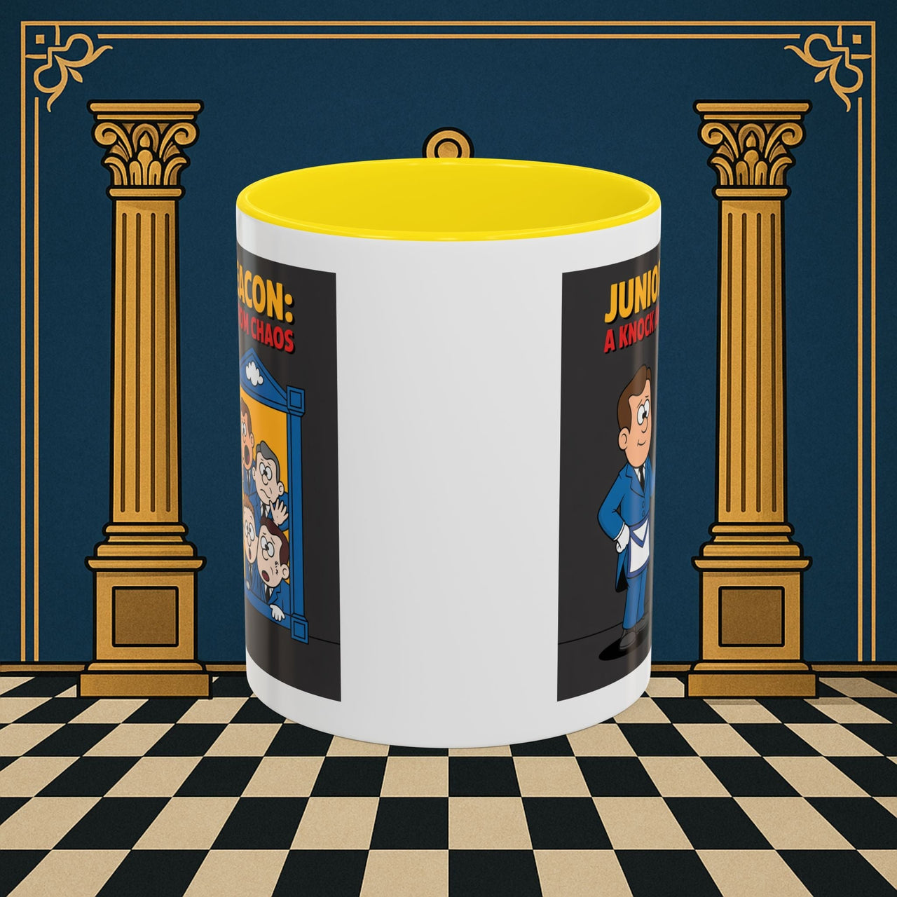 Premium Ready to Go Freemason Design | Junior Deacon: A Fraternal Threshold of Order, Visual Satire in Institutional Hierarchy | Junior Deacon - Masonic Mugs