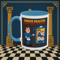 Premium Ready to Go Freemason Design | Junior Deacon: A Fraternal Threshold of Order, Visual Satire in Institutional Hierarchy | Junior Deacon - Masonic Mugs