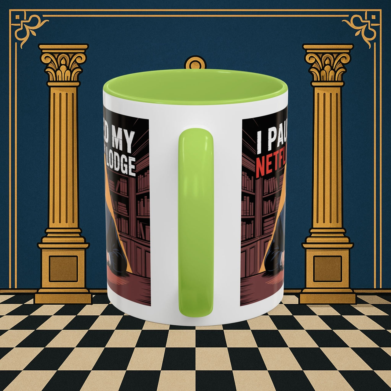 Premium Ready to Go Freemason Design Lodge Humor Coffee Mug | Perfect Gift for Masons, Netflix Lovers, Rituals, Lodge Events, Collectible Mug - Masonic Mugs
