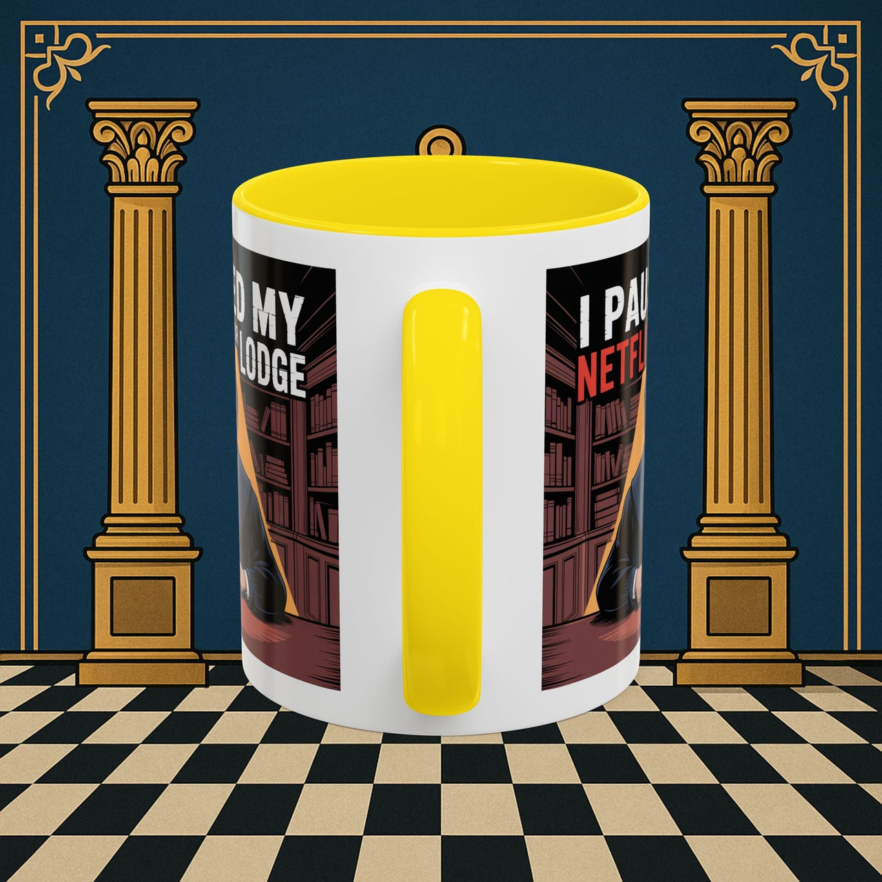 Premium Ready to Go Freemason Design Lodge Humor Coffee Mug | Perfect Gift for Masons, Netflix Lovers, Rituals, Lodge Events, Collectible Mug - Masonic Mugs